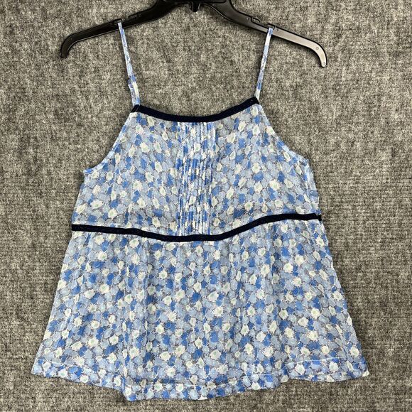 Old‎ Navy Cami Womens Large Casual Top Short Sleeve Straps Blue Sheer Camisole - Picture 1 of 8